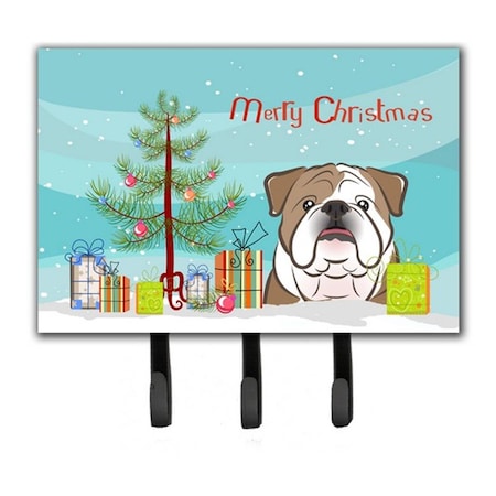 Jensendistributionservices Christmas Tree & English Bulldog Leash or Key Holder MI1719502